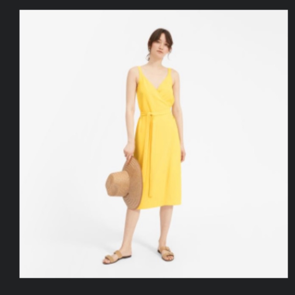 Yellow summer dress, Everlane, Japanese goweave fabric